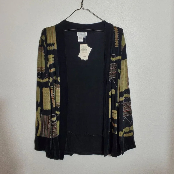 Coldwater Creek Womens Geometric Open Knit Cardigan Shrug Size Medium - Picture 1 of 10